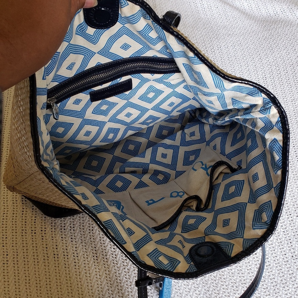 Rare! Vintage Jonathan Adler Duchess Straw Tote Bag Gem